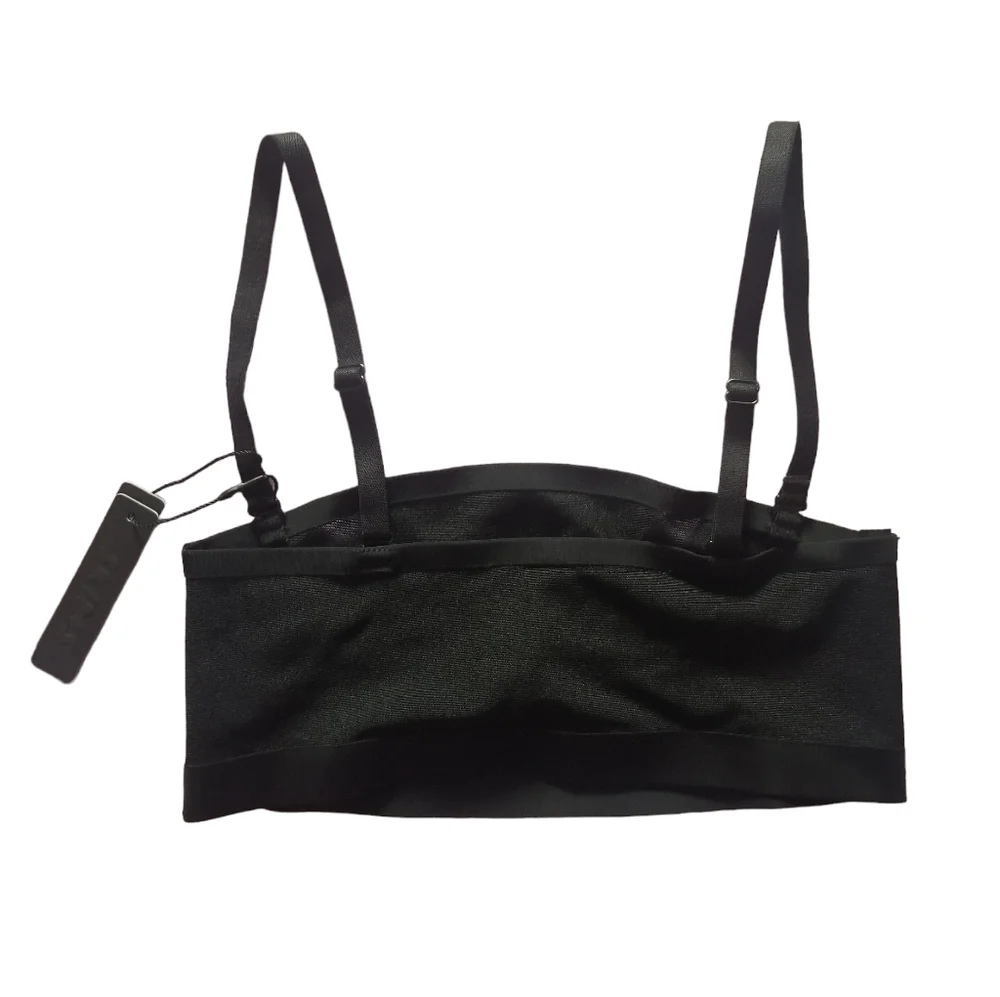 Skims Powermesh Bandeau Bralette Strapless Bra Onyx Black XXSMALL - Picture 2 of 3
